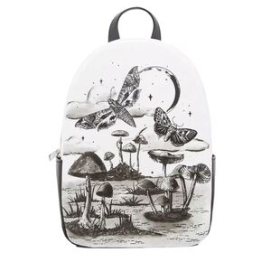 Hot Topic Black & White Mushroom Moth Mini Backpack